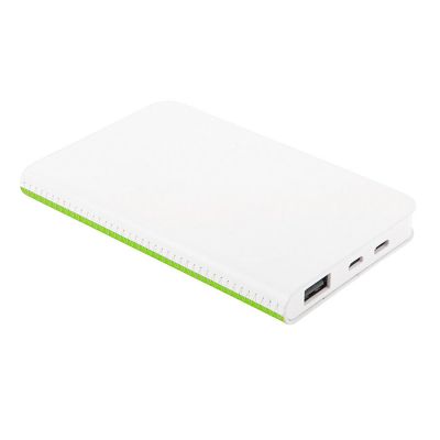 Универсальный аккумулятор 'Franki' (5000mAh),белый с зеленым, 7,5х12,1х1,1см, белый, зеленый-0