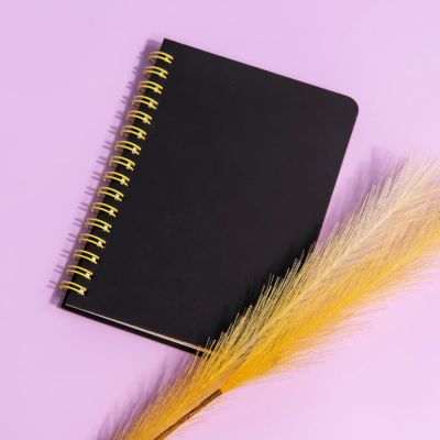 Блокнот на двойной пружине HELIX MINI, 105 х 150  мм, черный с желтым, блок в клеткуБлокнот HELIX MINI, черный, желтый-7