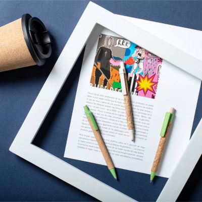 Ручка шариковая YARDEN, черный, натуральная пробка, пшеничная солома, ABS пластик, 13,7 см-2