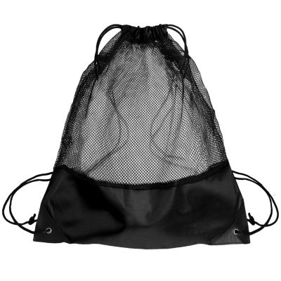 Рюкзак мешок с укреплёнными уголками Mesh, чёрный, 35*41 см, полиэстер 210D, черный-0