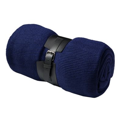 Плед  'Belt'; т.синий; 130 х 180 см; 100% акрил, с поясом, темно-синий-1