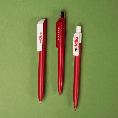 Ручка шариковая FLOW PURE с белым клипом, ярко-красный-1