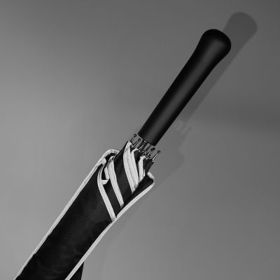 Зонт-трость 'Reflect', механический,эпонж, чёрный со светоотражающей окантовкой в чехле с ручкой, черный-3