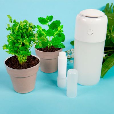 Набор NERTEL: два горшочка для выращивания петрушки и мяты с семенами и грунтом, коричневый-4