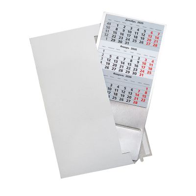 Календарь настольный на 2 года; серебристый; размер 23*10,5 см,сталь,-2
