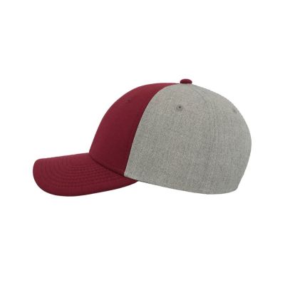 Бейсболка 'Contest', 6 клиньев, пластиковая застёжка, красный, серый-2