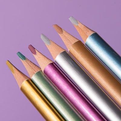 Цветные карандаши METALLIC, 6 цветов, бежевый-1
