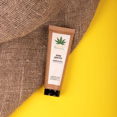Крем для рук Hydrop с маслом конопли и зелёным чаем 75 мл, зеленый-1