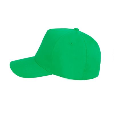 Бейсболка LIGHT, 5 клиньев,  застежка на липучке, зеленый-3