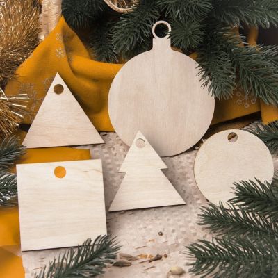 Ёлочное украшение WOOD, бежевый-2