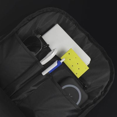 Расширяющийся  водостойкий рюкзак'Slim', чёрный, 45х30х6 см, ткань верха: 100% полиэстер 1680 D, черный-5