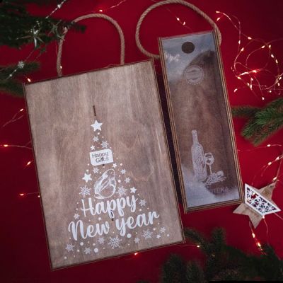 Ящик подарочный WINOTERRA размер 36 х 24,5 х 11 см, коричневый-7