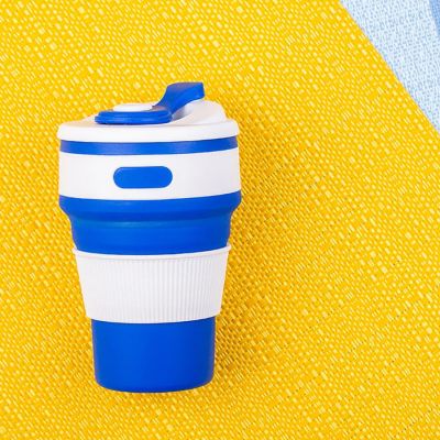 Стакан складной BUTTON,  350 мл, серый-3