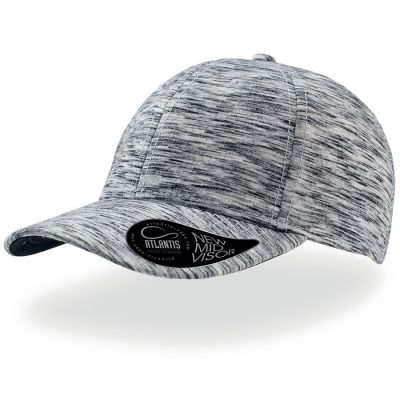 Бейсболка MASH-UP, 6  клиньев,  пластиковая застежка, серый меланж-0