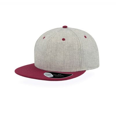 Бейсболка FADER, 6 клиньев, застежка ПВХ, серый, красный-0