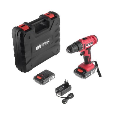 Дрель аккумуляторная HIPER HCD18В, 18В, в кейсе, Li-ion батарея 2,0 Ач (2 шт), 35Нм, красный-4