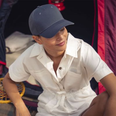 Бейсболка FIJI, 5 клиньев, застежка на липучке, серый-4