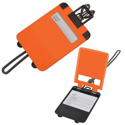 Бирка багажная 'Чемодан';  оранжевый,  5.6*7.8 см; пластик;-0