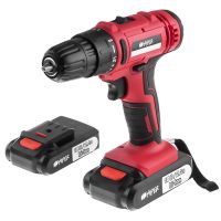 Дрель аккумуляторная HIPER HCD18В, 18В, в кейсе, Li-ion батарея 2,0 Ач (2 шт), 35Нм, красный