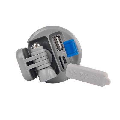 Bluetooth колонка TURBO TUBE с зарядным устройством (2000mAh) и моноподом, синий, серый-7