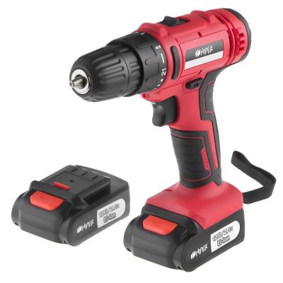 Шуруповерт аккумуляторный HIPER HCD12В, 12В, в кейсе, Li-ion батарея 2,0 Ач (2 шт), 30Нм, красный-0