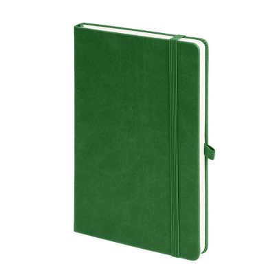 Бизнес-блокнот 'Justy', 130*210 мм, зеленый, твердая обложка,  резинка 7 мм, блок-линейка-0