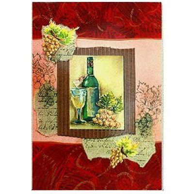 Открытка поздравительная 'Вино', разные цвета-0