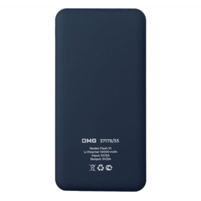 Универсальный аккумулятор Flash 10 (10000 мАч) с подсветкой и soft touch,синий,13,7х6,87х1,55 мм-3