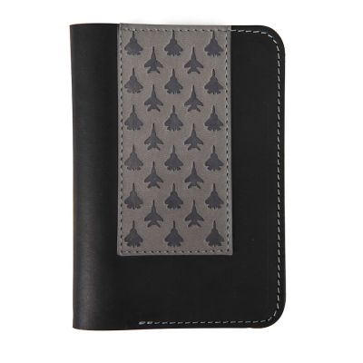 Обложка для паспорта 'Самолеты', черный, серый-0