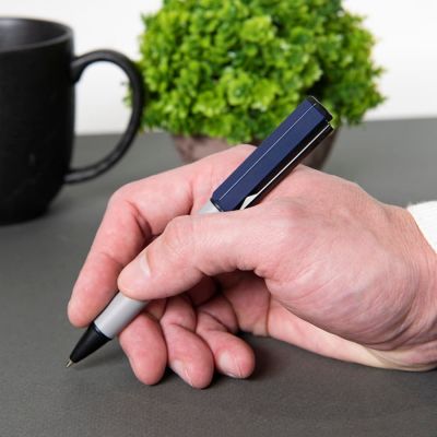 Ручка шариковая BRO, белый, серый-3