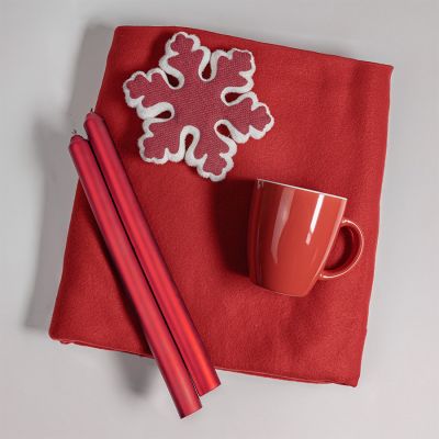 Набор подарочный MOOD: плед, кружка, игрушка, свечи; красный-1