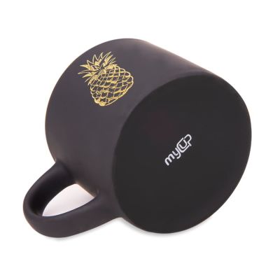 Кружка YASNA с покрытием SOFT-TOUCH, черный с желтым, 310 мл, фарфор, черный, желтый-1