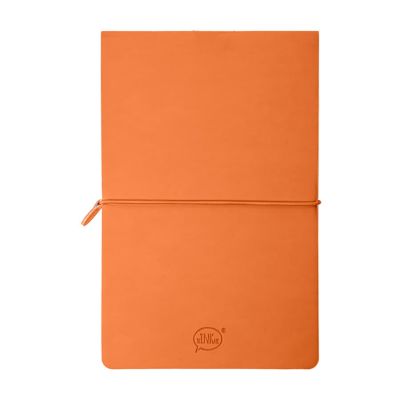 Бизнес-блокнот 'Combi', 130*210 мм, бело-оранжевый, кремовый форзац, гибкая обложка, в клетку/нелин, белый, оранжевый-2