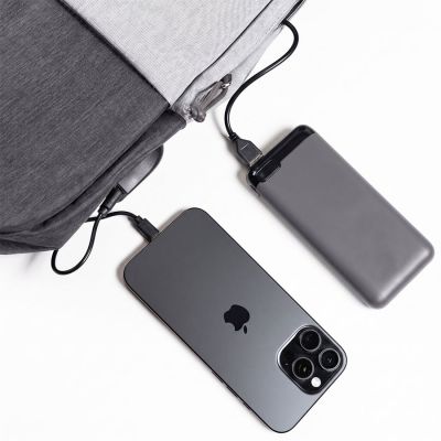 Набор подарочный POWER BEAM: рюкзак c USB портом и power bank, серый-2