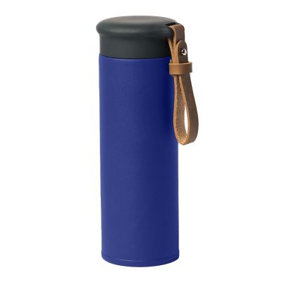 Термос вакуумный STRIPE, 450мл, синий, черный-0