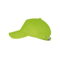 Бейсболка LONG BEACH 260, 5 клиньев, металлическая застежка, лаймовый