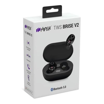 Наушники беспроводные с зарядным боксом HIPER TWS BRISE V2, цвет черный-3
