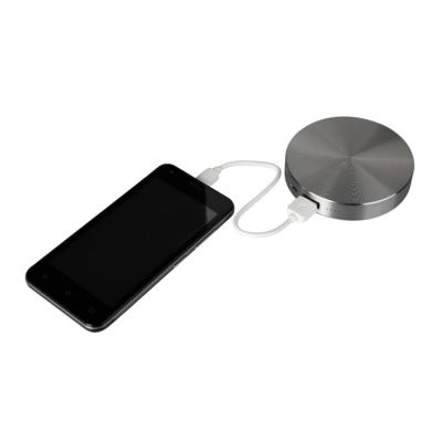 Универсальный аккумулятор 'UFO' (6000mAh) в подарочной коробке,темно-серый,8,6х1,5 см,металл, серебристый-2