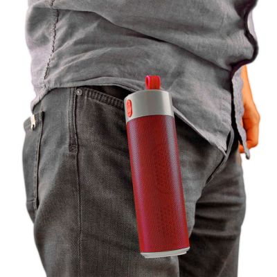 Bluetooth колонка TURBO TUBE с зарядным устройством (2000mAh) и моноподом, красный, серый-12
