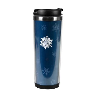 Термокружка IDEA под полиграфическую вставку, 420 мл, нержавеющая сталь/пластик, прозрачный-2