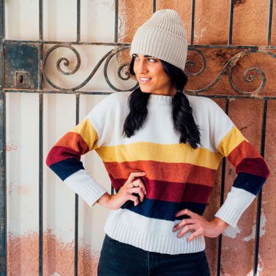 Шапка OAK рельефная из пряжи Polylana®, светло-серый-3