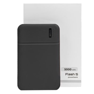Универсальный аккумулятор Flash 5 (5000 мАч) с подсветкой и soft touch, черный, 9,8х6.3х1,3 см-7