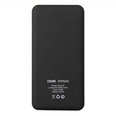 Универсальный аккумулятор Flash 10 (10000 мАч) с подсветкой и soft touch,черный,13,7х6,87х1,55мм-3