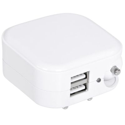 Адаптер с двумя USB-портами для зарядки от сети и от прикуривателя 'Socket', белый-1