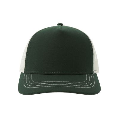 Бейсболка RAPPER CANVAS-S, 5 клиньев, пластиковая застёжка, темно-зеленый, белый-3