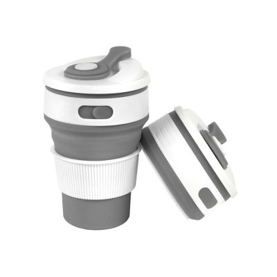 Стакан складной BUTTON,  350 мл, серый-2