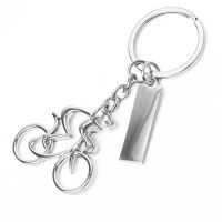 Брелок SILV CYCLIST; 4,0 x 4,0 x 0,4 см; металл; лазерная гравировка, серебристый