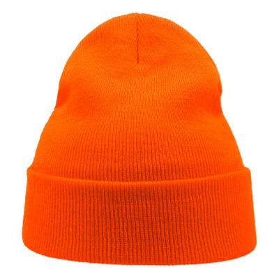 Шапка вязаная двойная WIND с отворотом, оранжевый-1