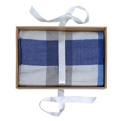 Плед  'ALPACA', синий, бежевый-3