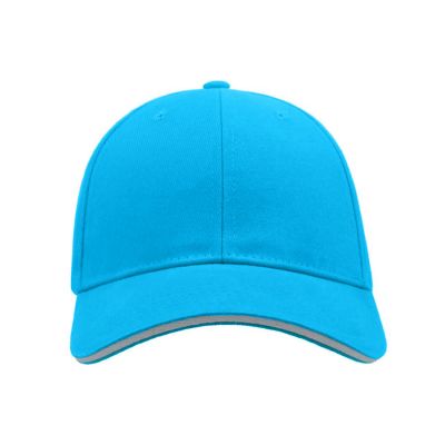 Бейсболка LIBERTY SANDWICH, 6 клиньев, сэндвич, металлическая застежка, бирюзовый-4